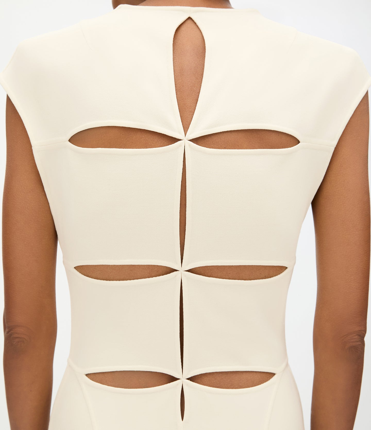 Double Face Cutout Dress | Cream