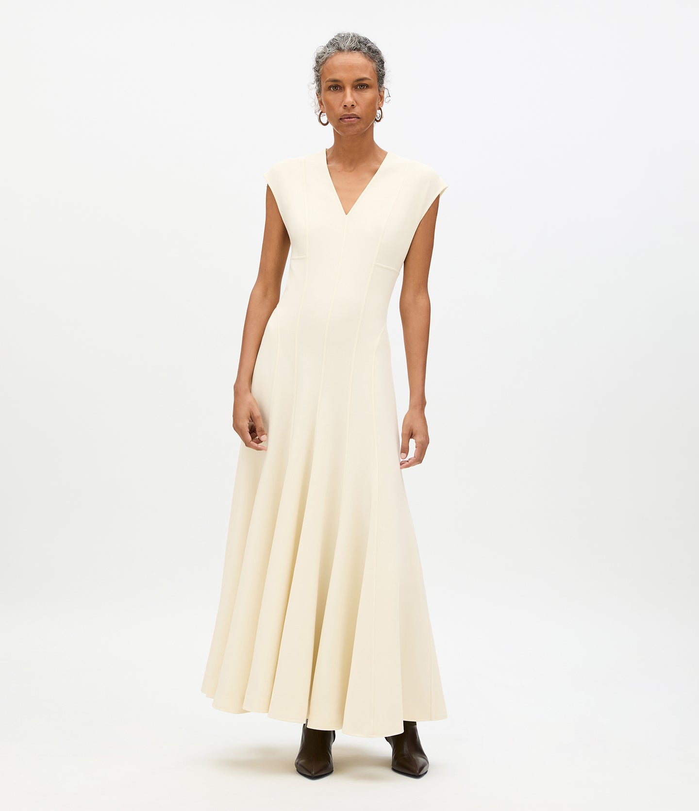 Double Face Cutout Dress | Cream