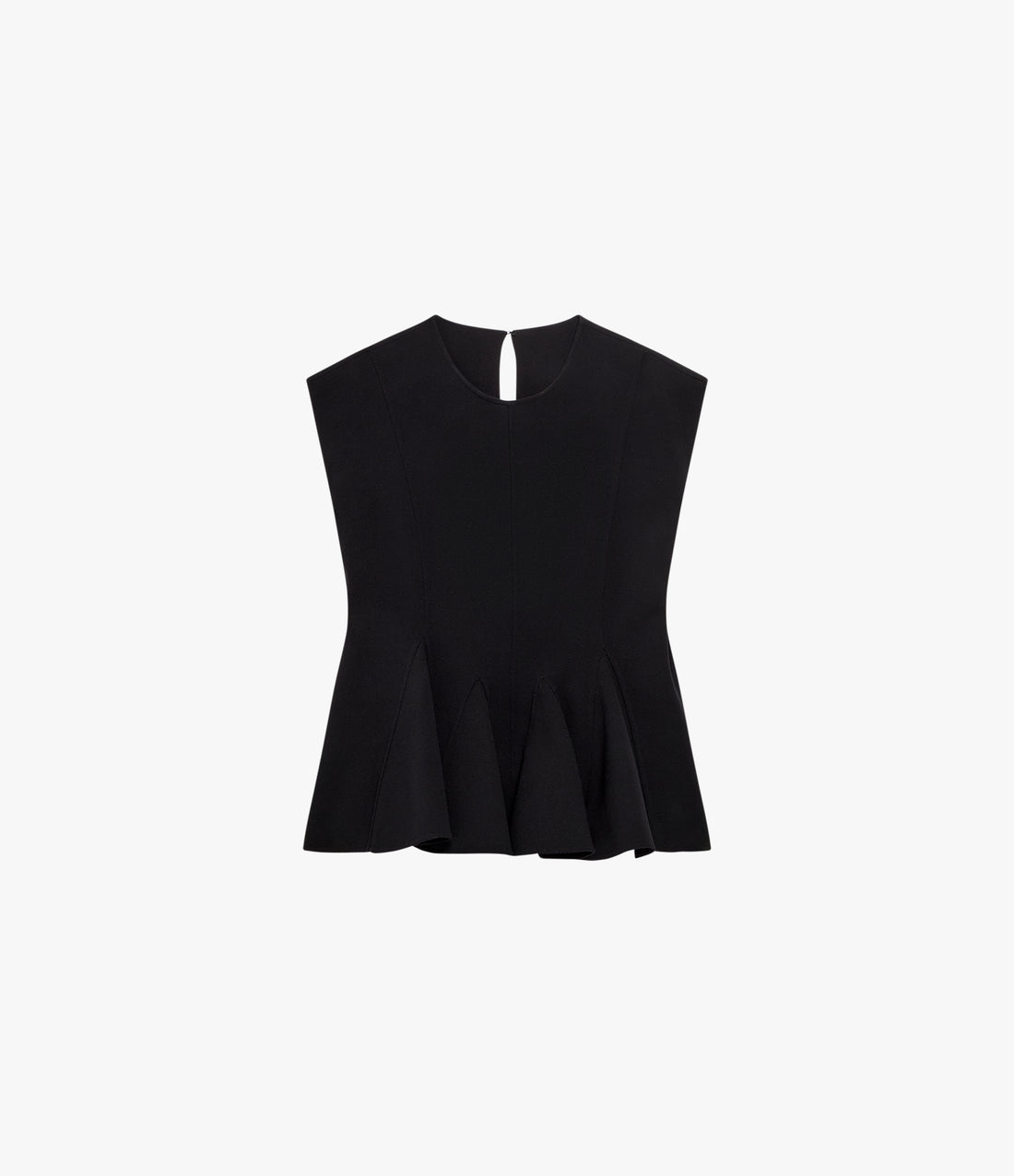 Double Face Godet Top | Black