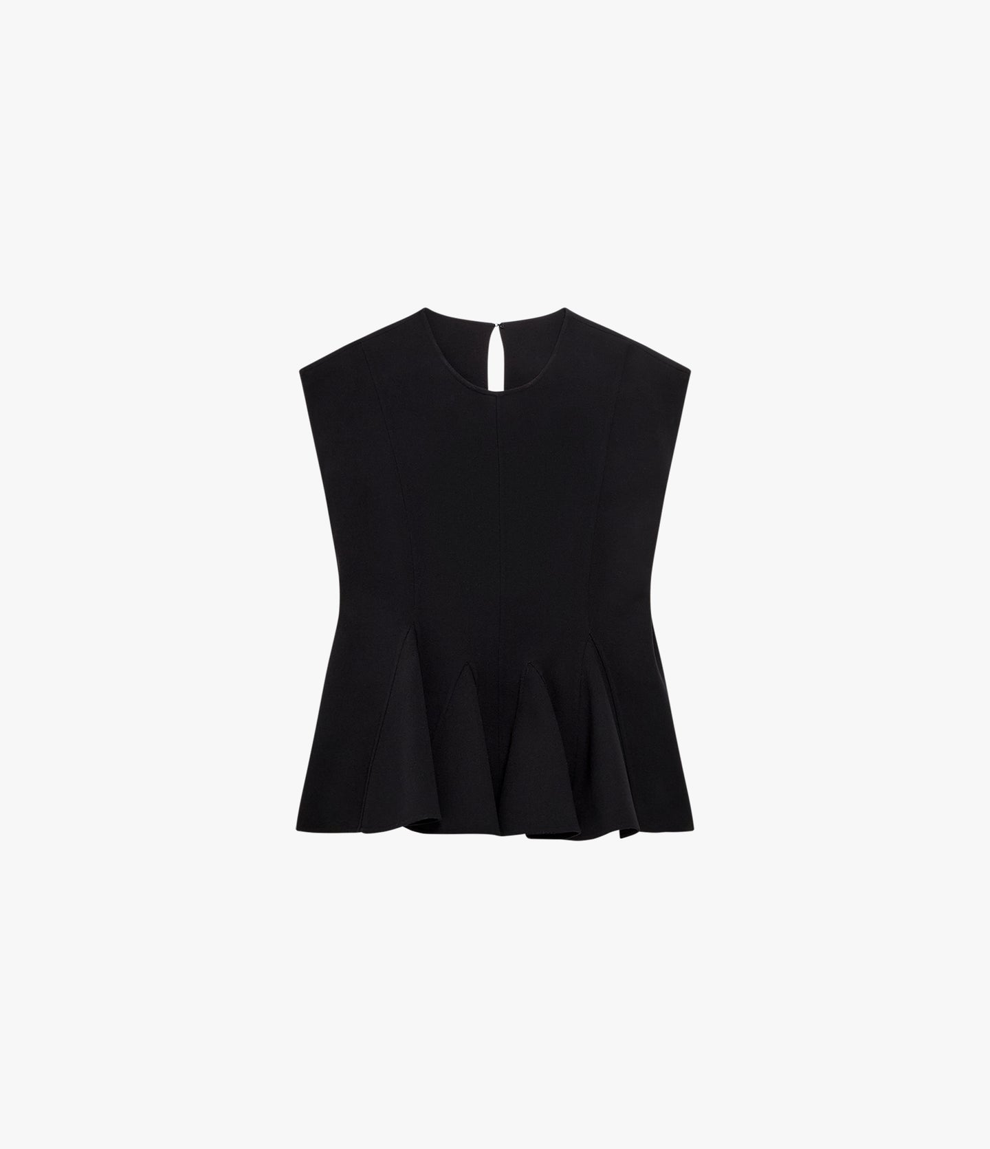 Double Face Godet Top | Black