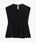 Double Face Godet Top | Black