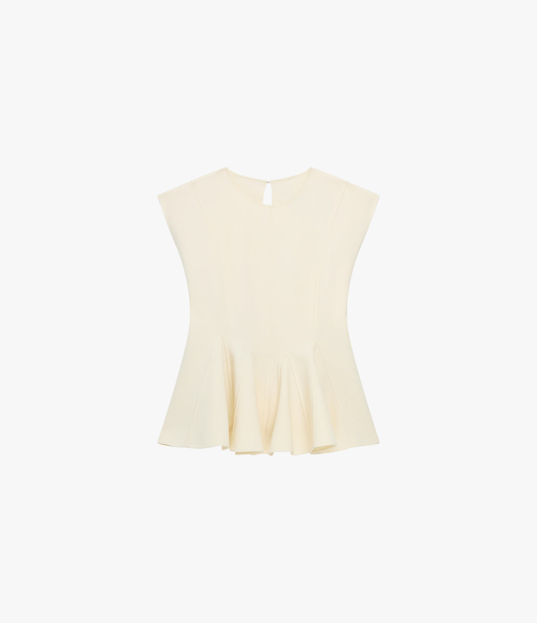 Double Face Godet Top | Cream