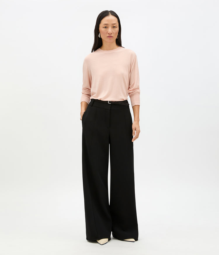 Double Face High Waist Pant | Black