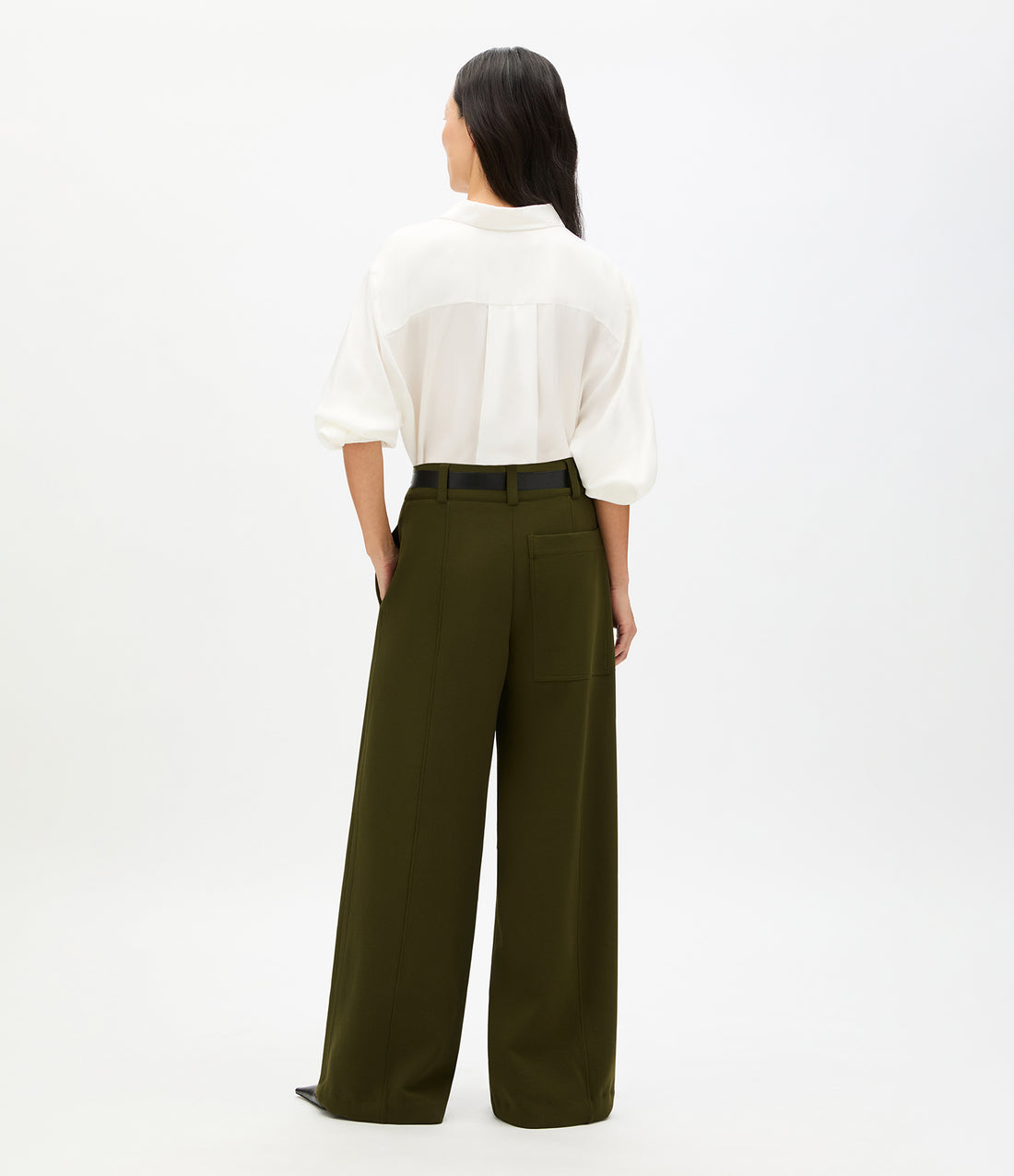 Double Face High Waist Pant | Moss