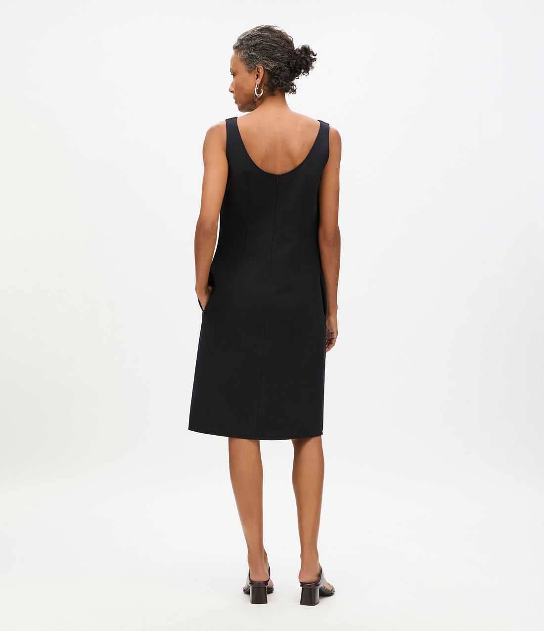 Double Face Sheath Dress | Black