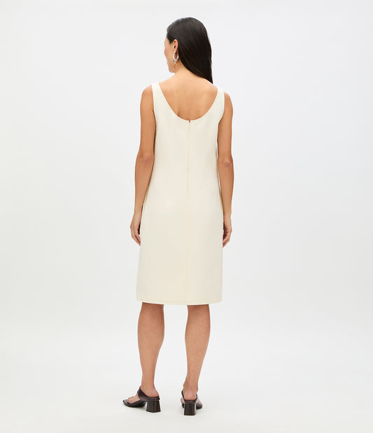 Another Tomorrow Double Face Sheath Dress in Cream – Cotton Women's Dress
