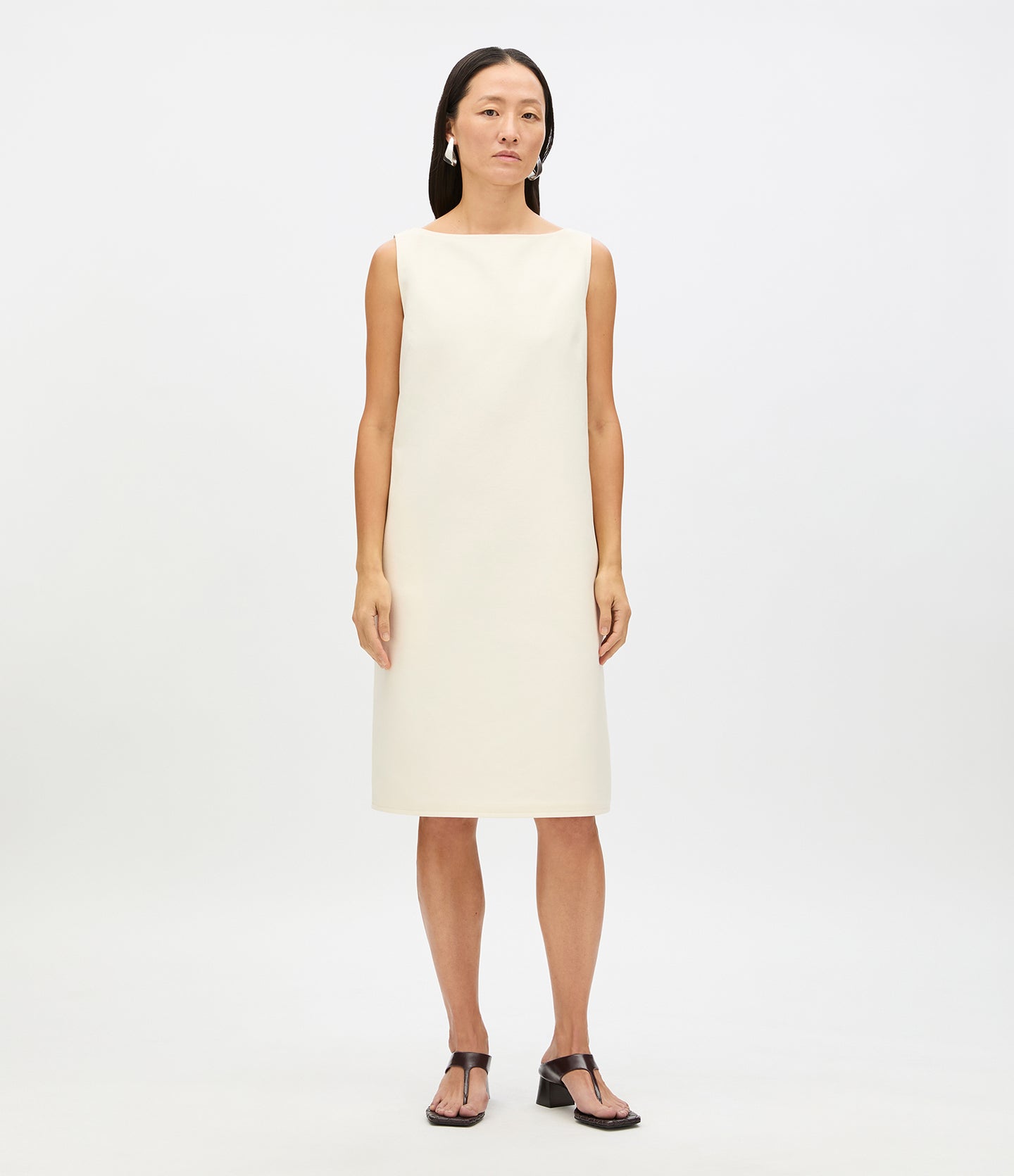 Double Face Sheath Dress | Cream