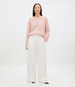 Another Tomorrow Draped Knit Sweater in Quartz – Cotton Women's Knitwear
