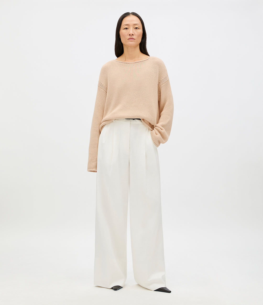 Draped Knit Sweater | Sand