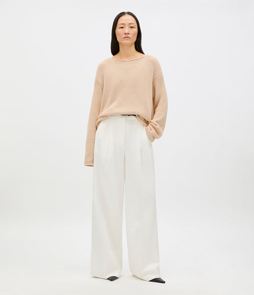 Draped Knit Sweater | Sand – Another Tomorrow