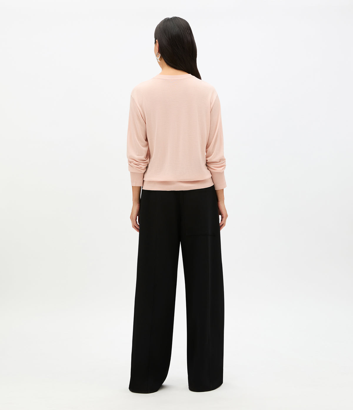 Another Tomorrow Featherweight Crew in Lotus Pink – Wool