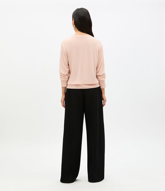 Another Tomorrow Featherweight Crew in Lotus Pink – Wool