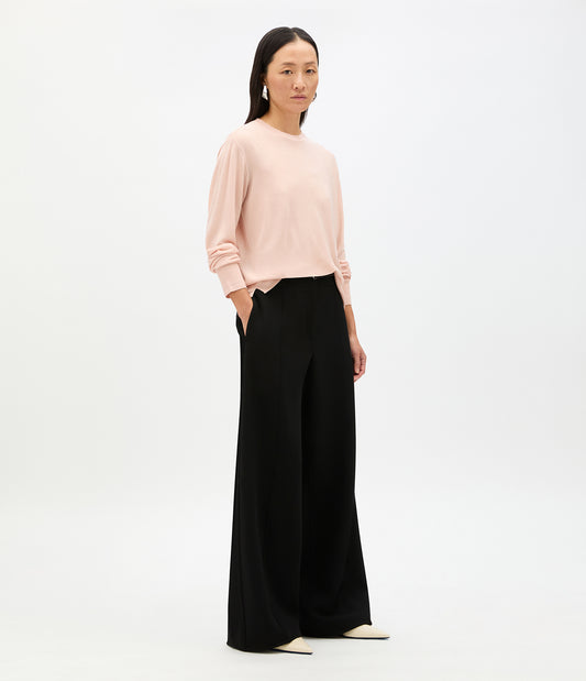 Another Tomorrow Featherweight Crew in Lotus Pink – Wool