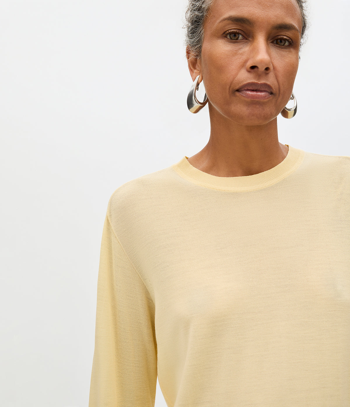 Another Tomorrow Featherweight Crew in Butter – Wool