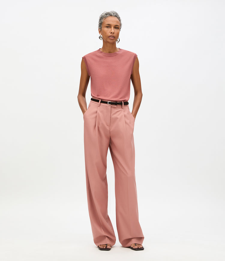Another Tomorrow Featherweight Shell in Earth – Wool Women's Top