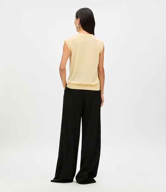 Another Tomorrow Featherweight Shell in Butter – Wool Women's Top