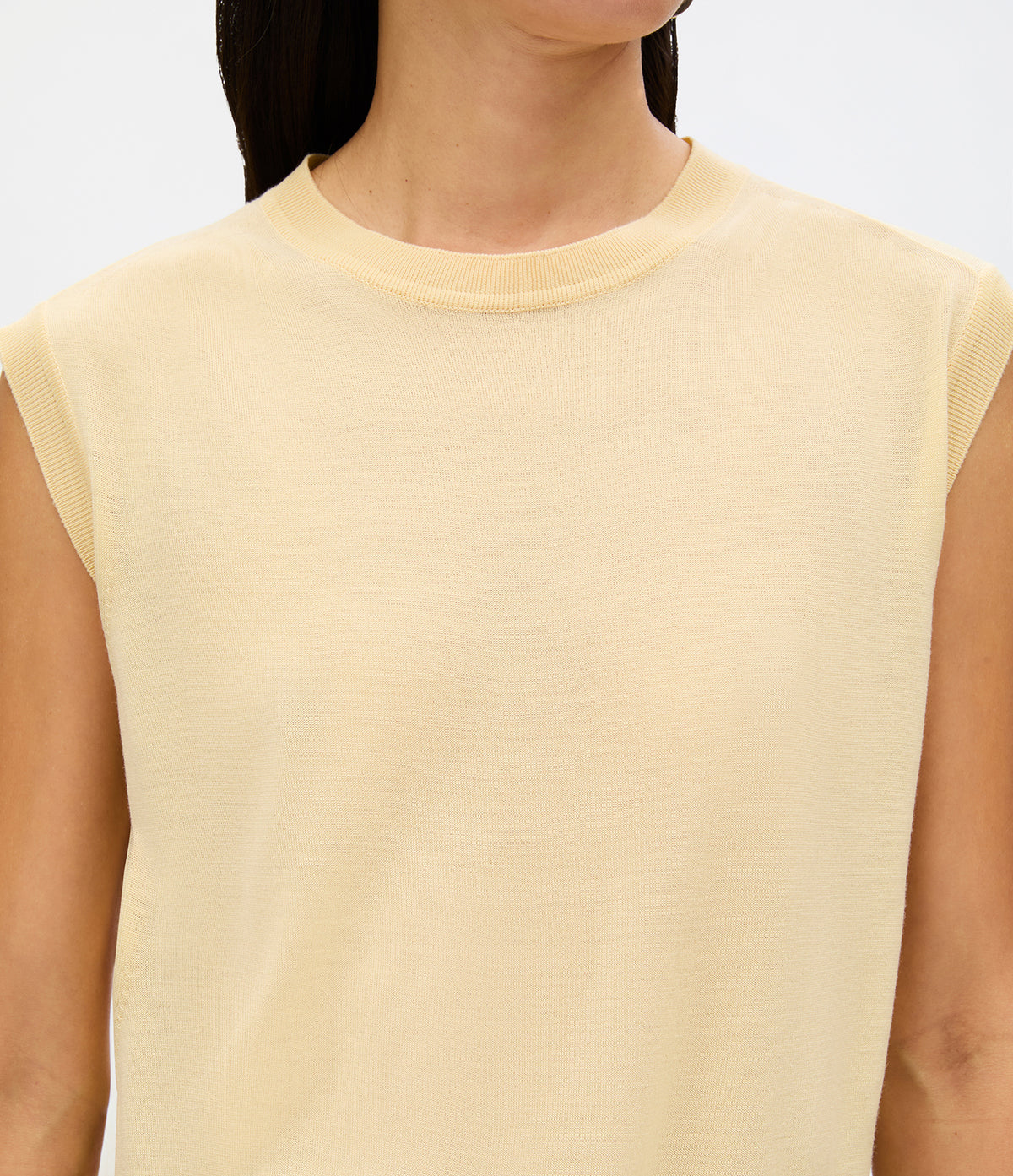 Another Tomorrow Featherweight Shell in Butter – Wool Women's Top