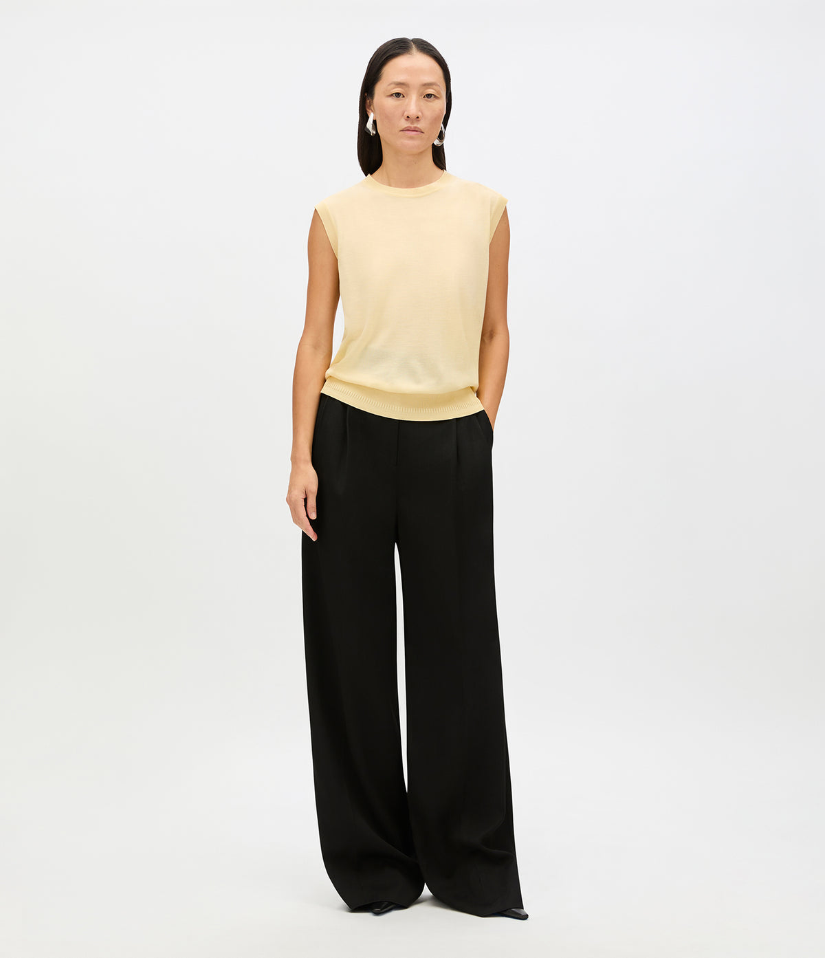 Another Tomorrow Featherweight Shell in Butter – Wool Women's Top