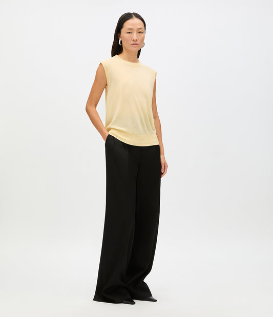 Another Tomorrow Featherweight Shell in Butter – Wool Women's Top