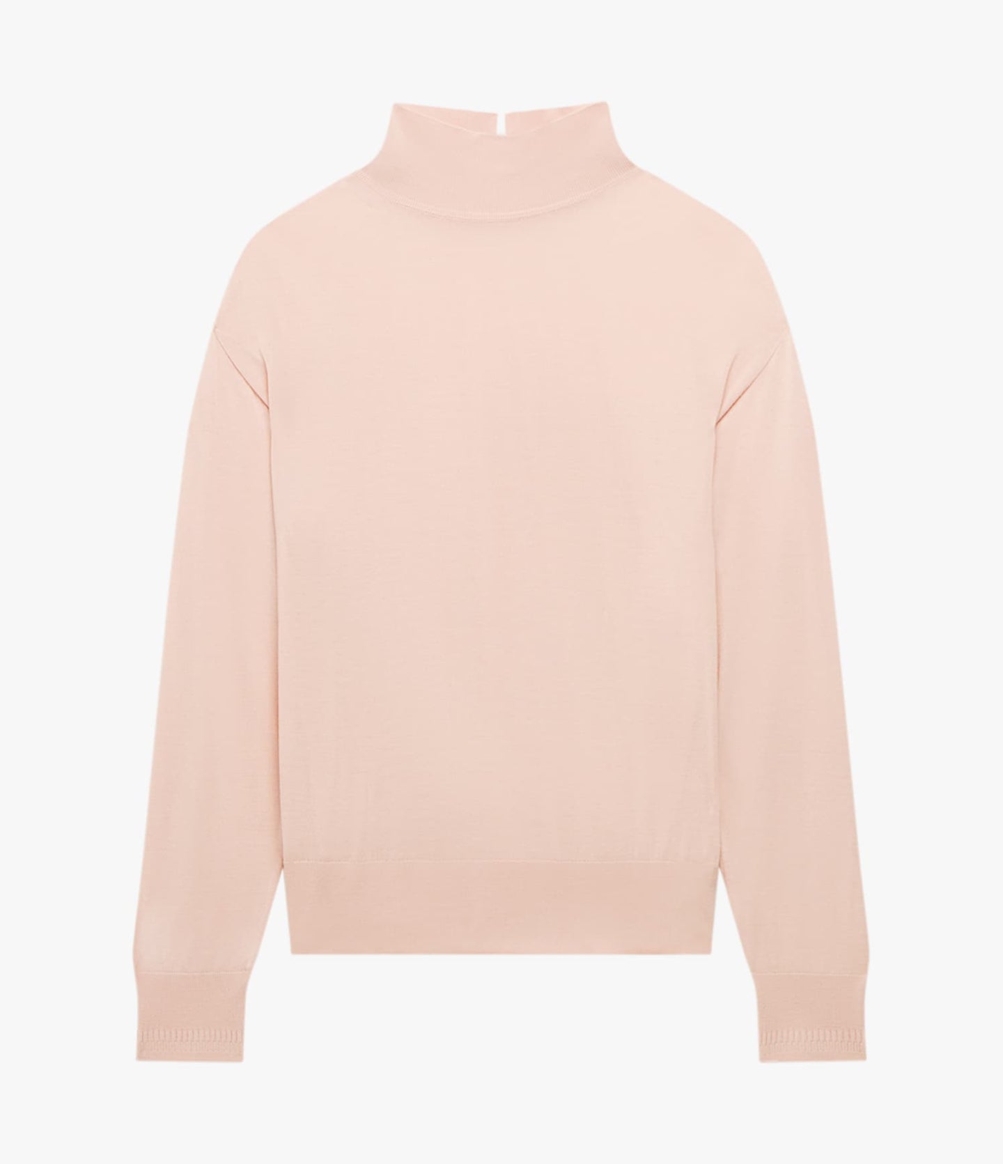 Another Tomorrow Featherweight Turtleneck in Lotus Pink – Wool Women's Knitwear