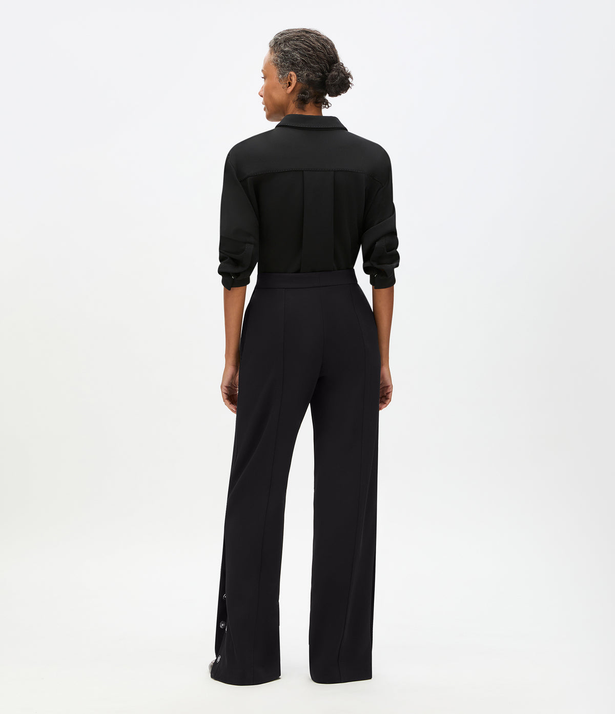 Another Tomorrow Fluid Jersey Track Pant in Black – Viscose Women's Trousers