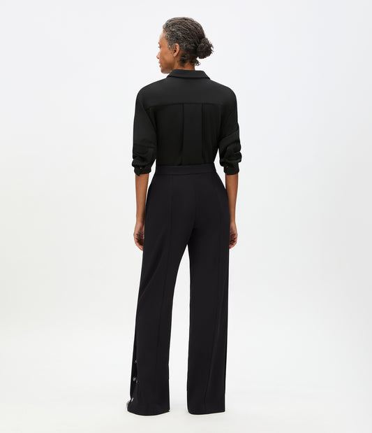 Another Tomorrow Fluid Jersey Track Pant in Black – Viscose Women's Trousers