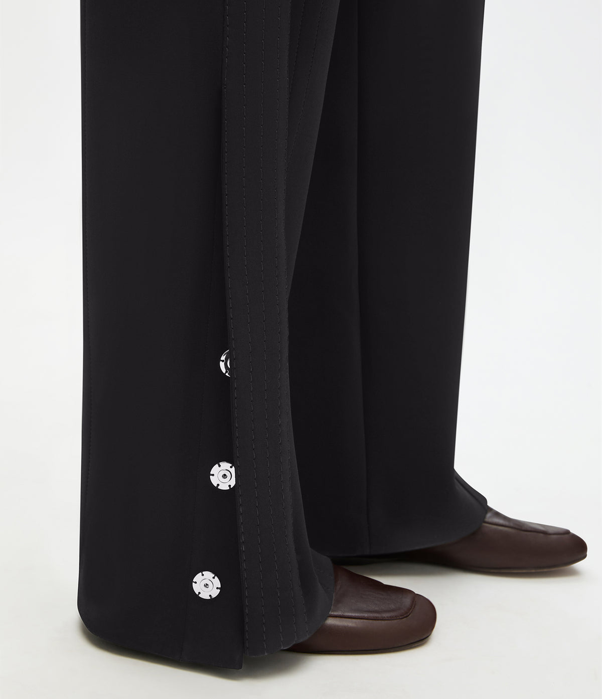 Another Tomorrow Fluid Jersey Track Pant in Black – Viscose Women's Trousers