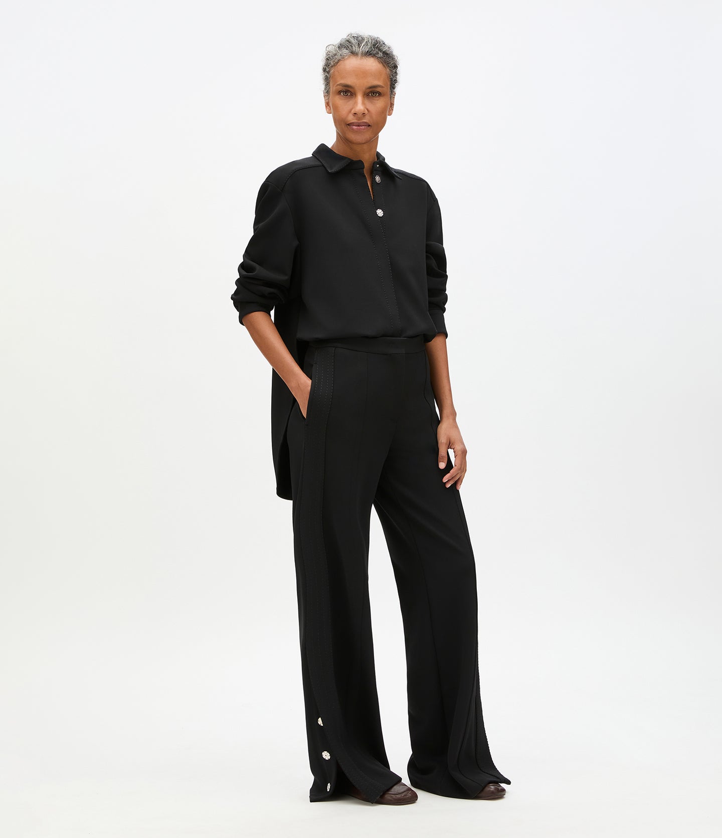 Fluid Jersey Track Pant | Black