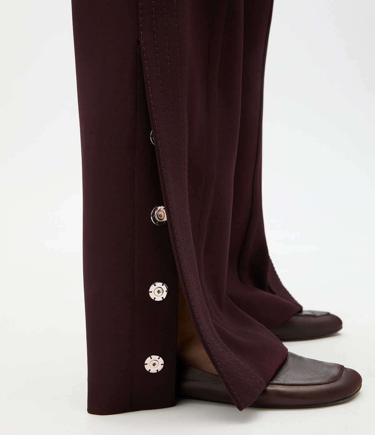 Another Tomorrow Fluid Jersey Track Pant in Dark Chocolate – Viscose Women's Trousers