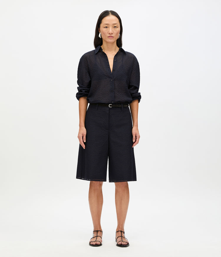 Gingham Bermuda Short | Black