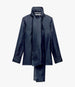 Another Tomorrow Organza Bow Blouse in Indigo – Silk Women's Top