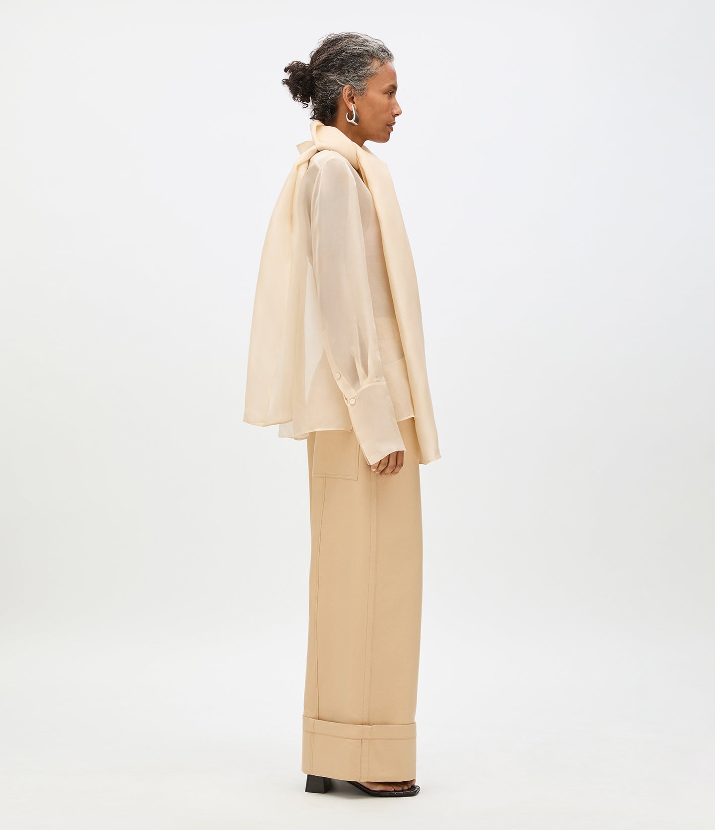 Organza Bow Blouse | Sand