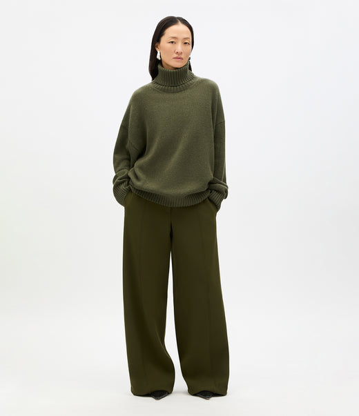 Cashmere Oversized Turtleneck | Moss