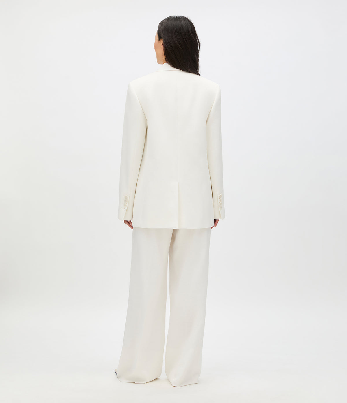 Another Tomorrow Oversized Tailored Jacket in Off White – Cotton Women's Jacket