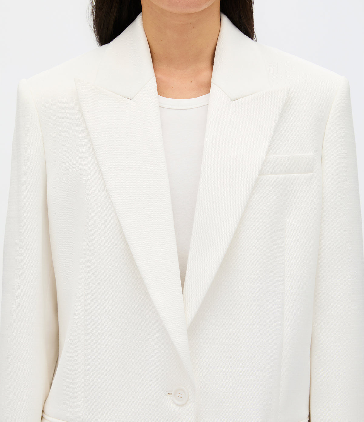 Another Tomorrow Oversized Tailored Jacket in Off White – Cotton Women's Jacket