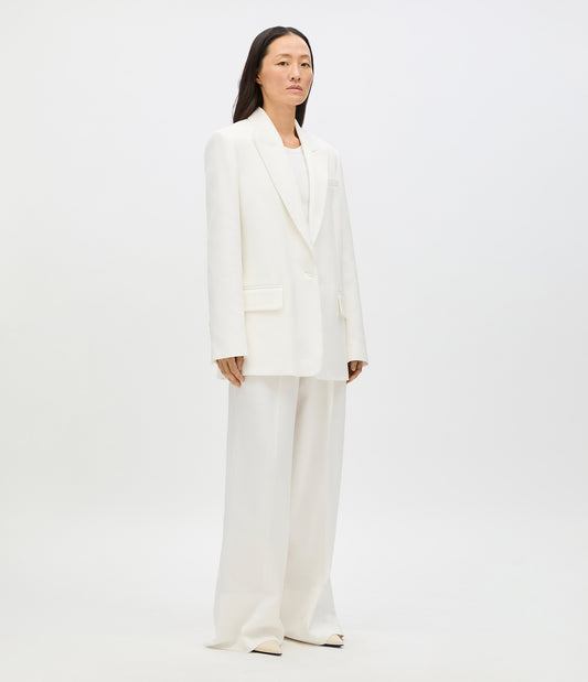 Another Tomorrow Oversized Tailored Jacket in Off White – Cotton Women's Jacket