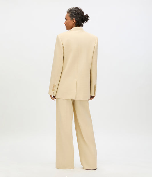 Another Tomorrow Oversized Tailored Jacket in Sand – Cotton Women's Jacket