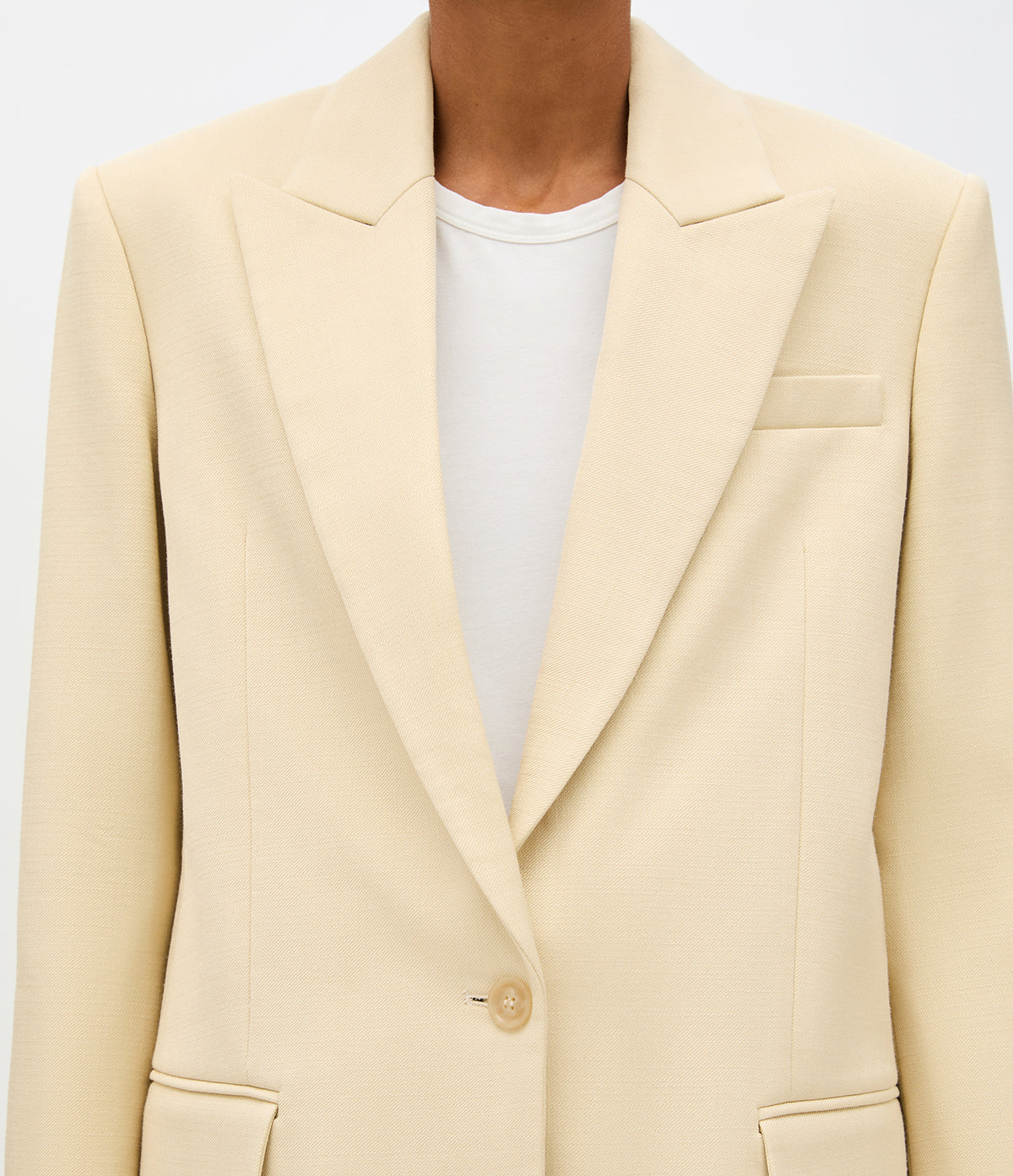 Another Tomorrow Oversized Tailored Jacket in Sand – Cotton Women's Jacket