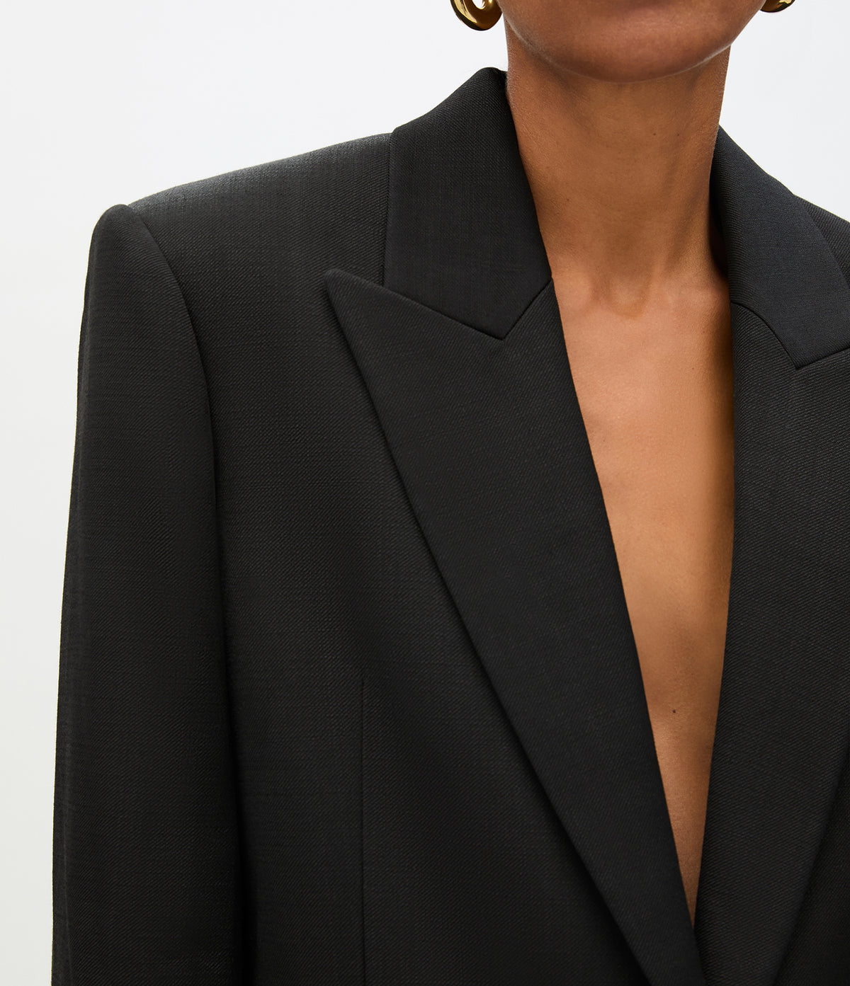 Another Tomorrow Oversized Tailored Jacket in Black – Cotton Women's Jacket