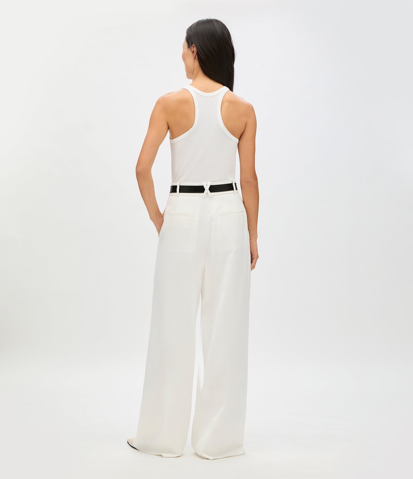 High Waisted Pleated Trouser | Off White