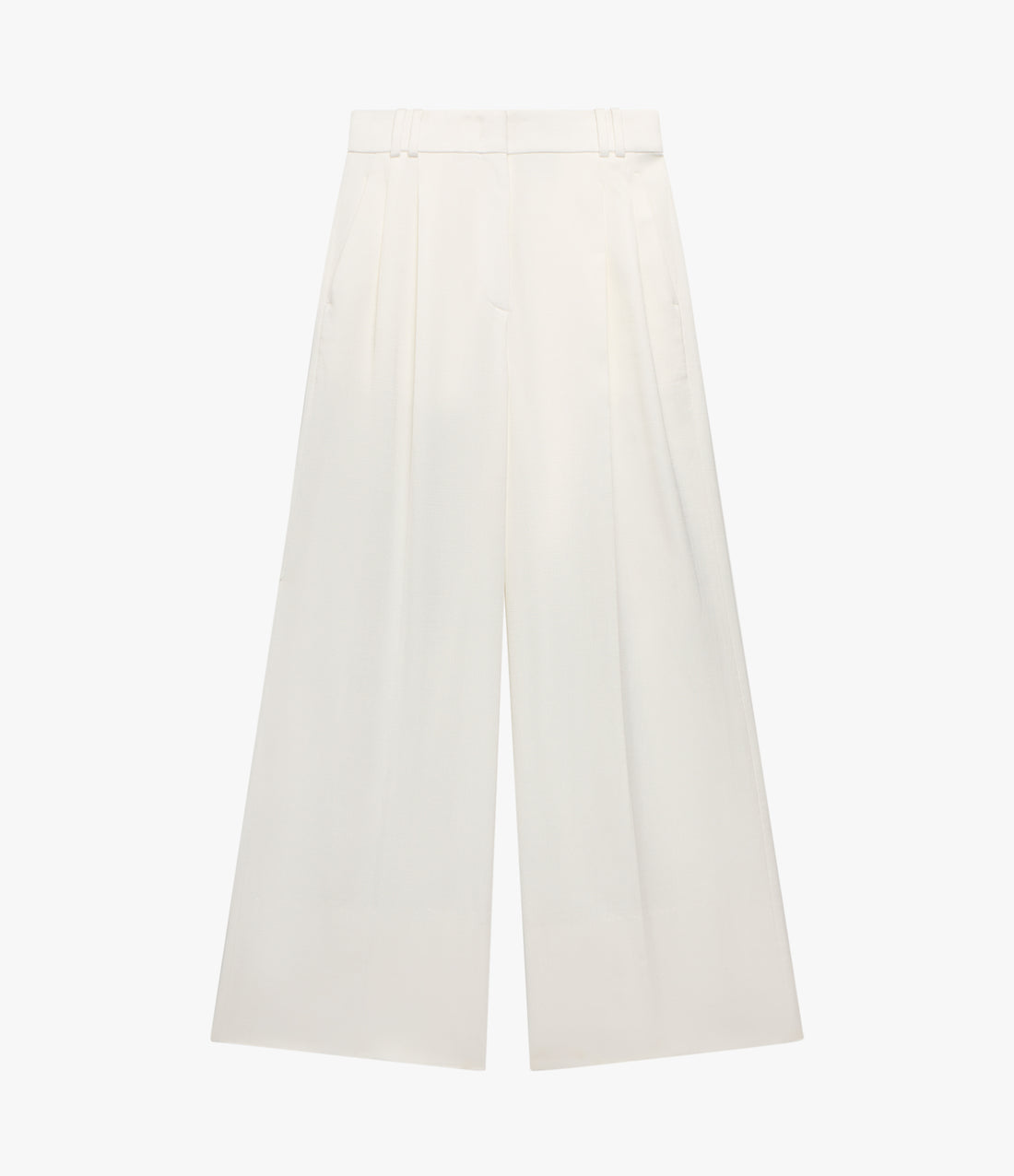 High Waisted Pleated Trouser | Off White