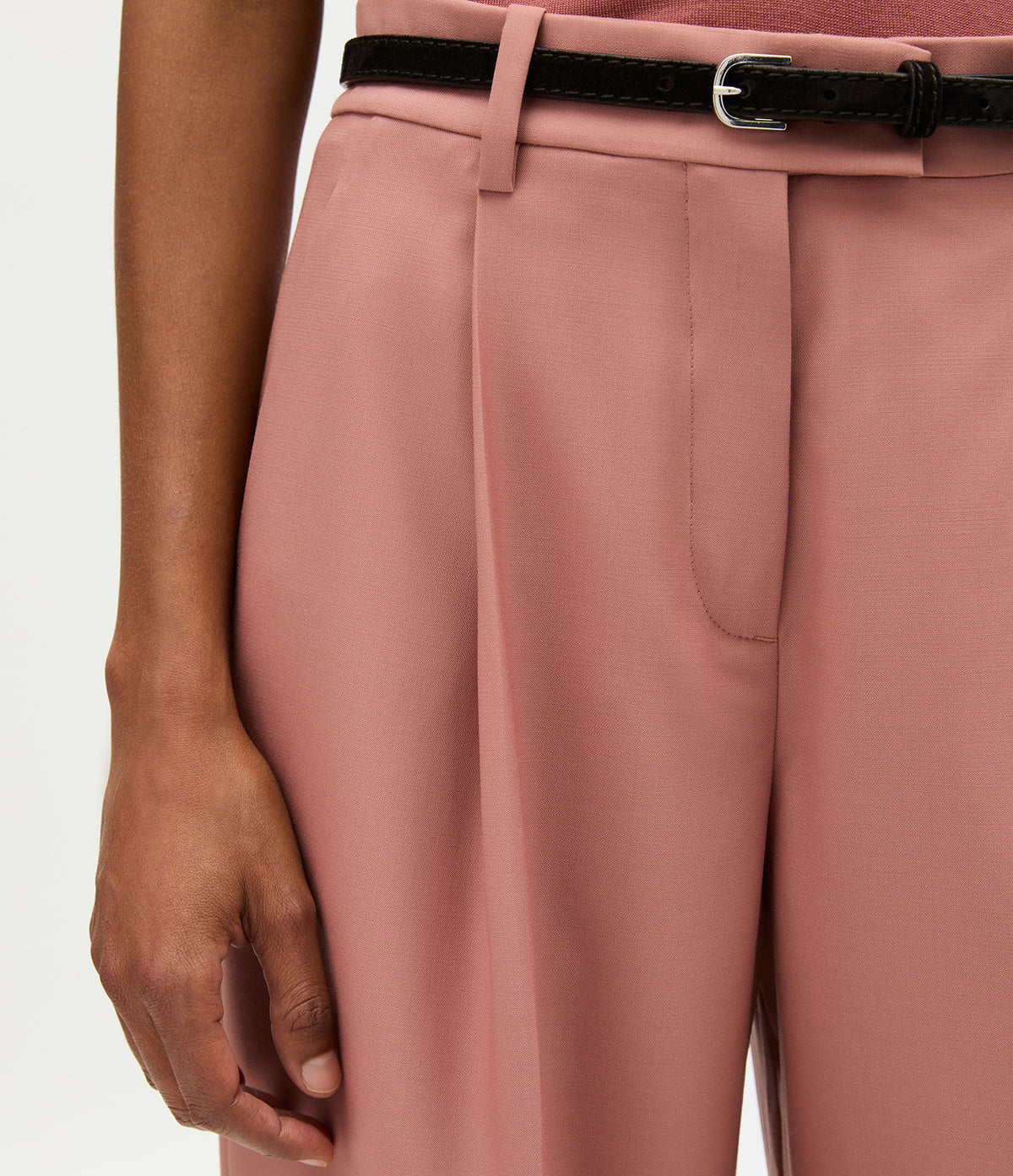 Another Tomorrow Relaxed Wide Leg Pant in Canyon – Wool Women's Trousers