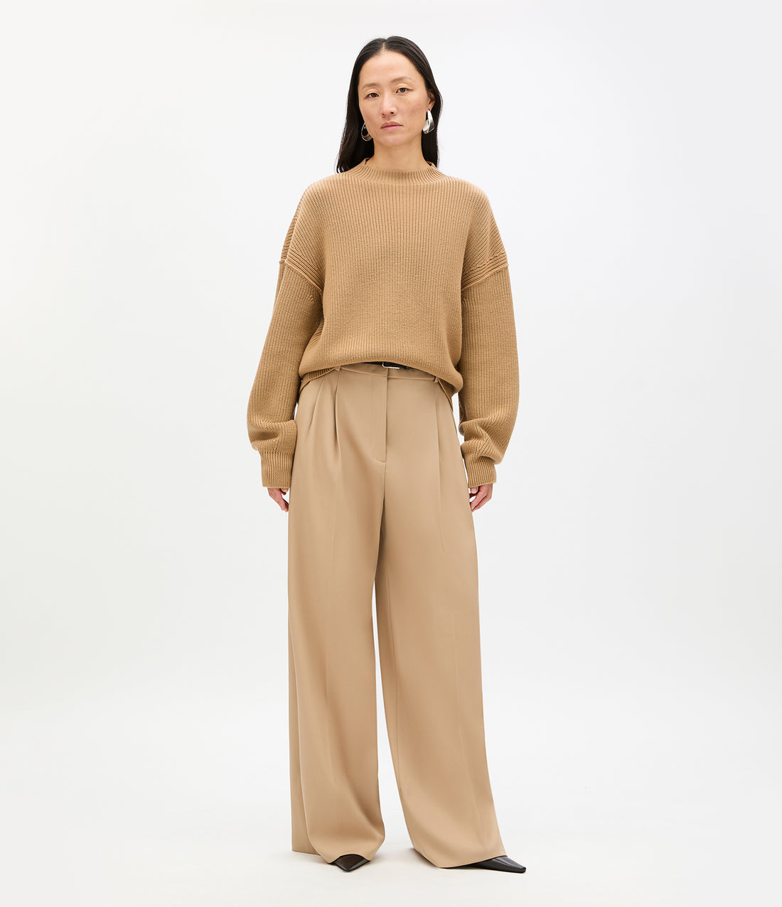 Rib Crewneck | Camel