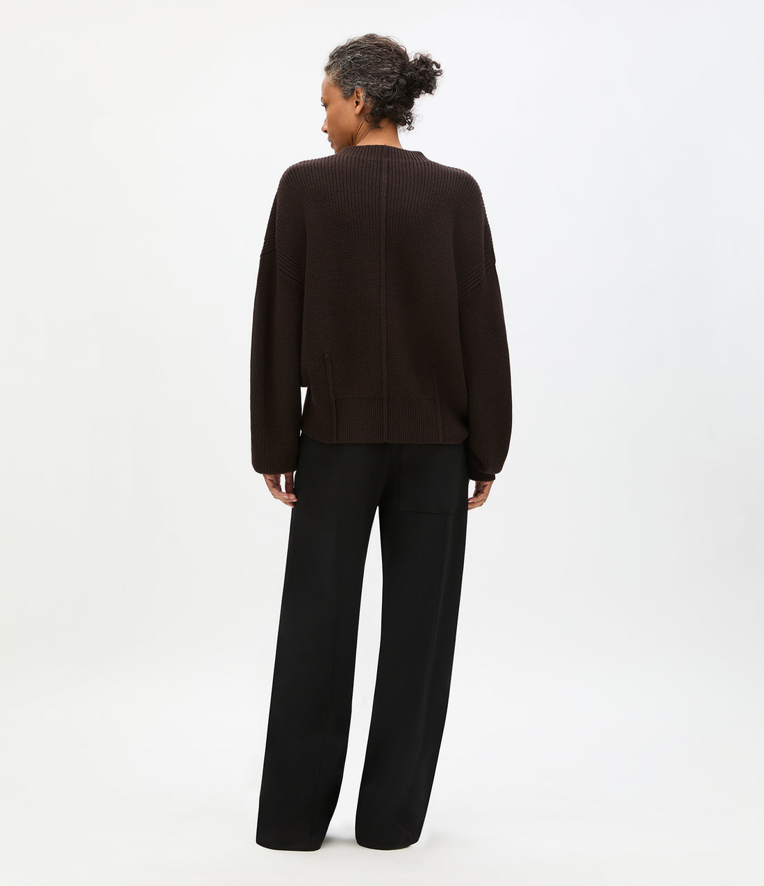 Rib Crewneck | Chocolate