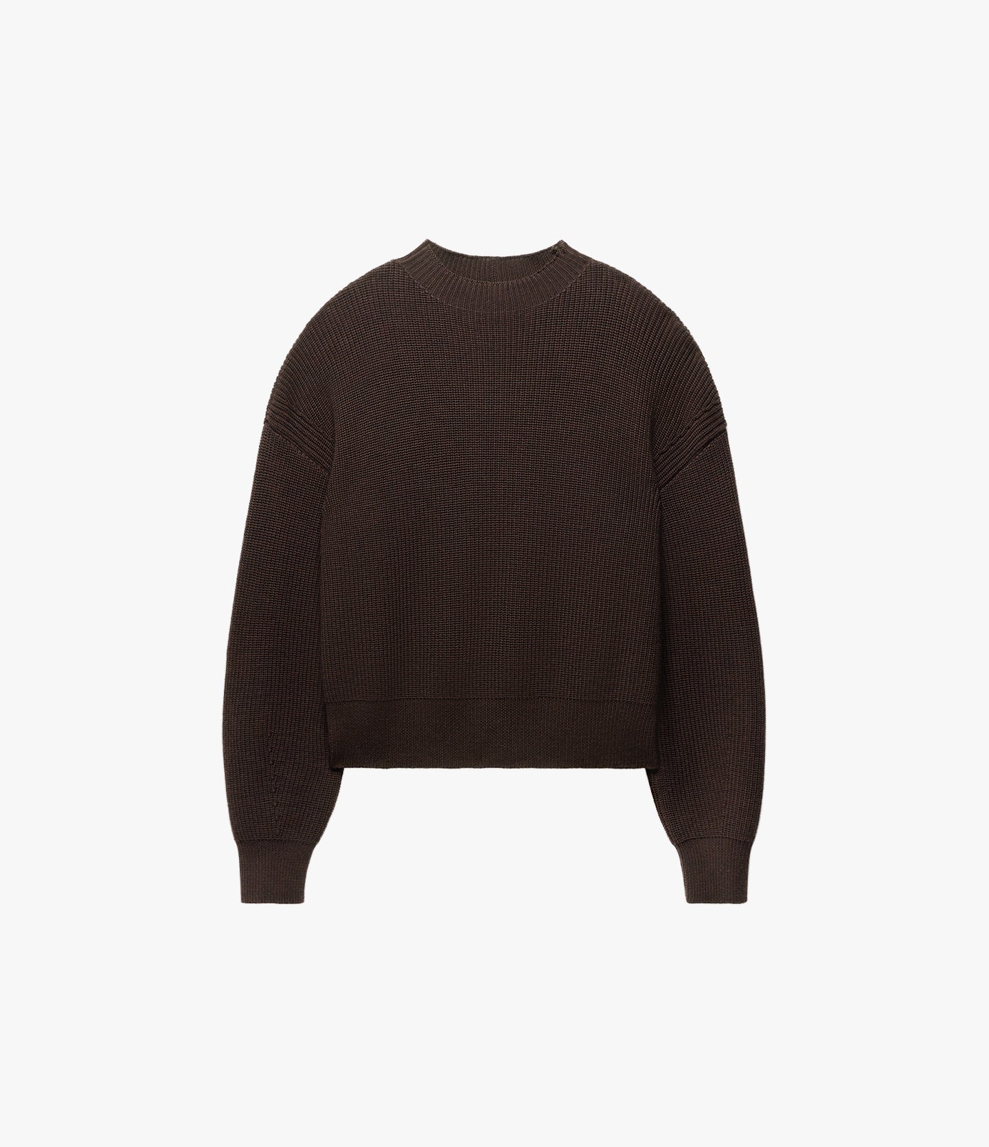 Rib Crewneck | Chocolate