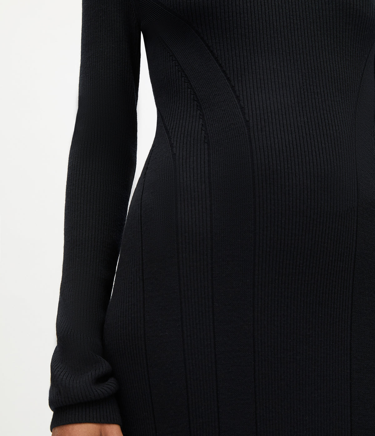 Another Tomorrow Rib Knit Dress in Black – Wool Women's Dress