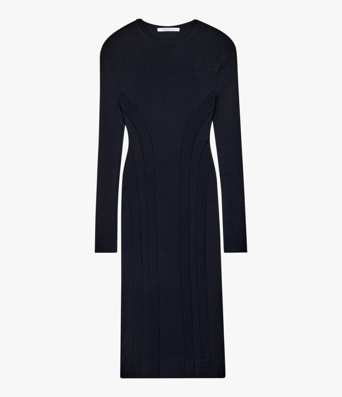 Another Tomorrow Rib Knit Dress in Black – Wool Women's Dress