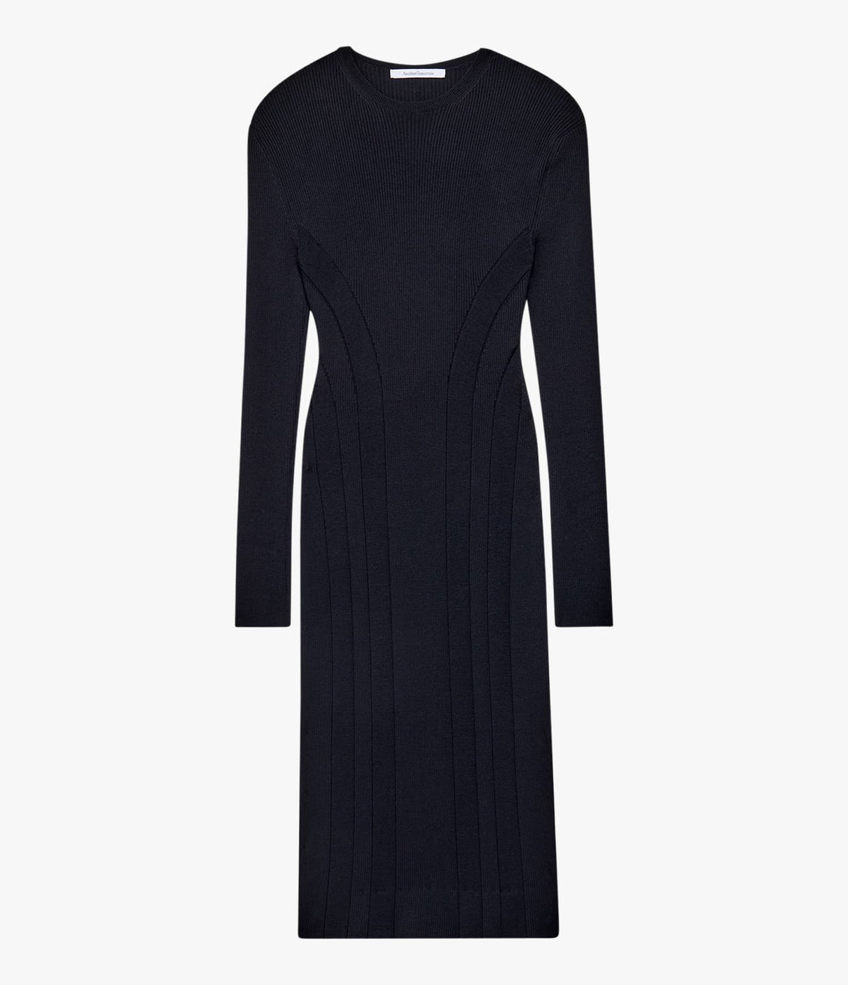 Another Tomorrow Rib Knit Dress in Black – Wool Women's Dress