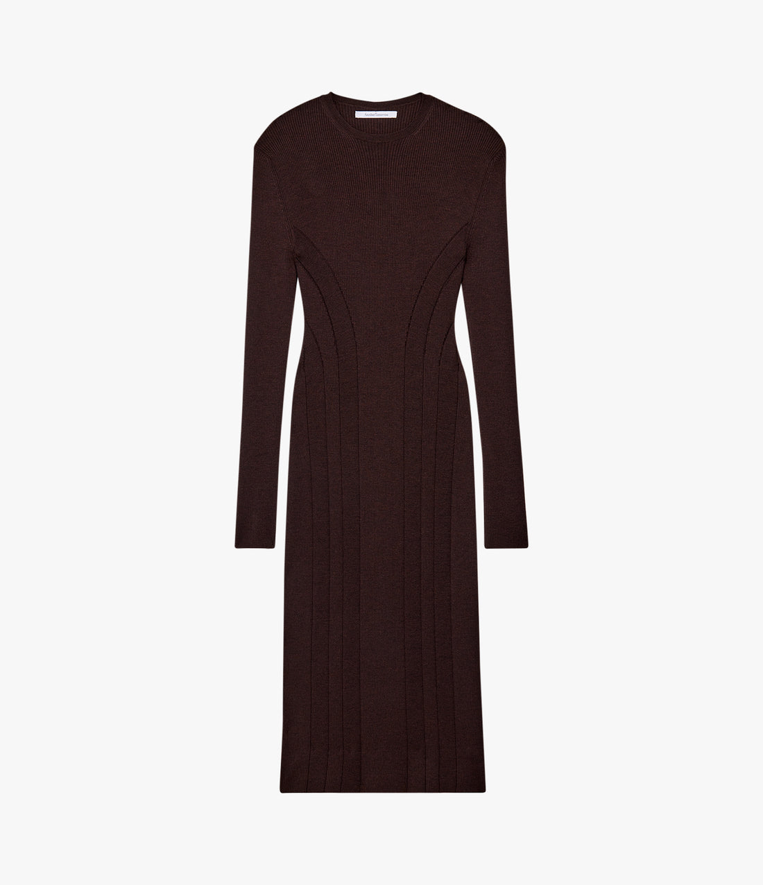 Rib Knitwear Dress | Chocolate