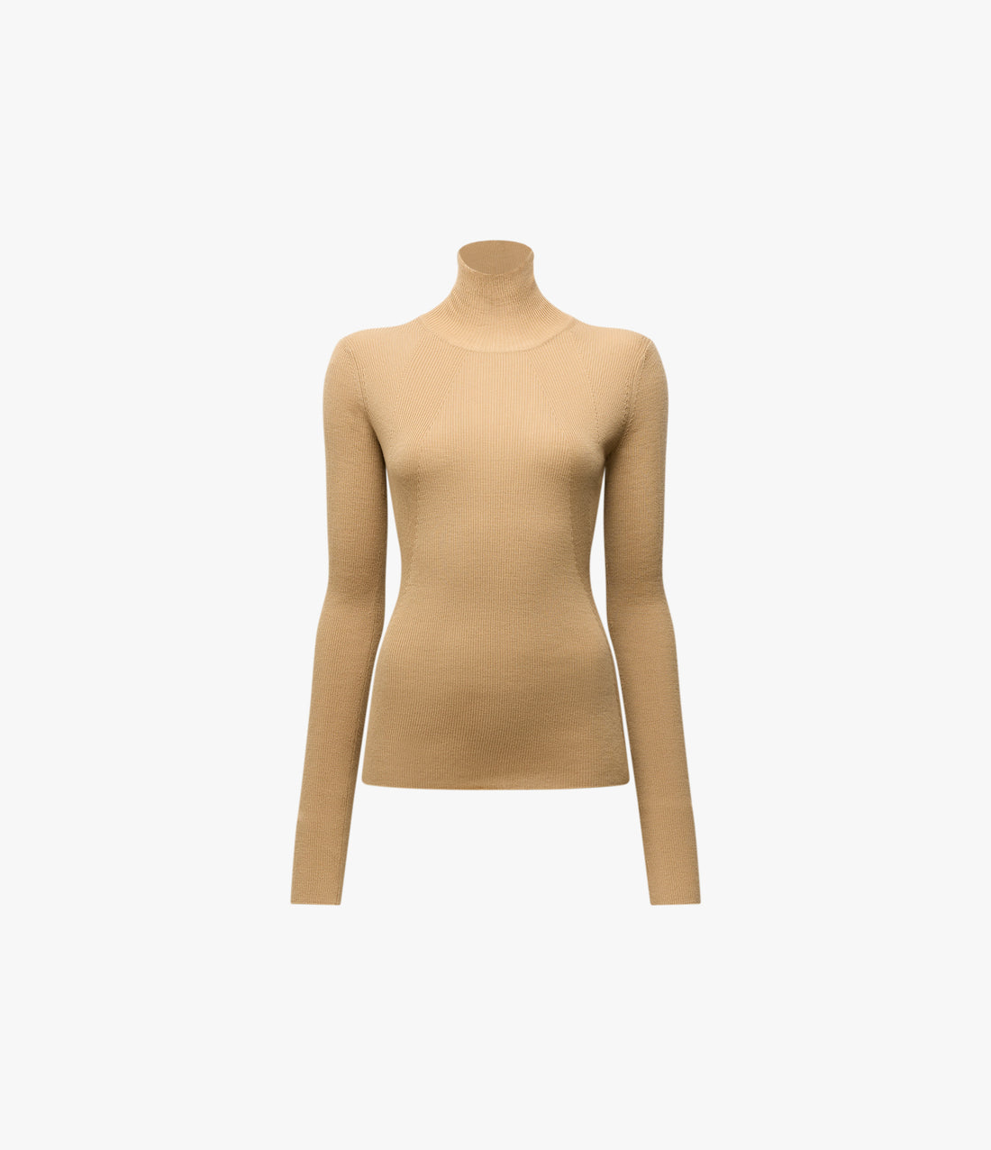 Rib Knitwear Turtleneck | Camel
